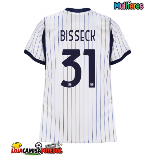 Camisa de Futebol Inter Milan Yann Bisseck #31 Equipamento Secundário Mulheres 2026-27 Manga Curta